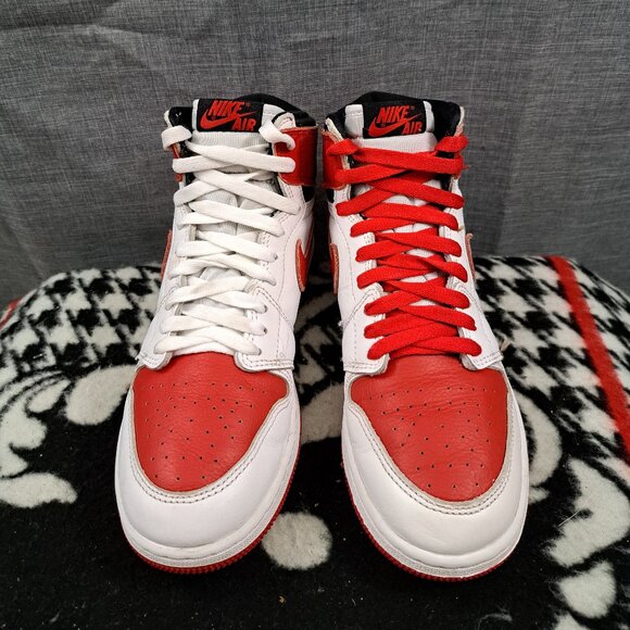 %Size 6.5Y Nike Boys Air Jordan 1 High OG Red White AJ27